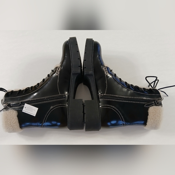 COACH Leighton Shearling Bootie • Black Patent Leather • Size 9.5 B - Picture 9 of 14